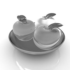 Image showing Glass apple on a plate