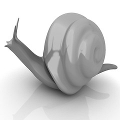 Image showing 3d fantasy animal, snail on white background 