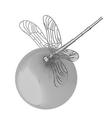 Image showing Dragonfly on abstract design sphere