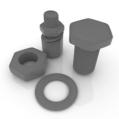 Image showing bolts with a nuts and washers