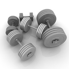 Image showing Fitness dumbbells