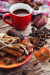 Image showing Coffee in the fall