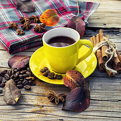 Image showing Coffee in the fall