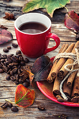 Image showing Coffee in the fall