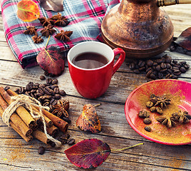 Image showing Coffee in the fall