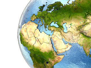 Image showing EMEA region on Earth