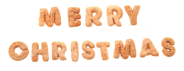 Image showing merry christmas from gingerbread christmas alphabet