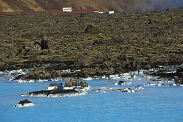 Image showing Milky white and blue water of the geothermal bath Blue Lagoon in