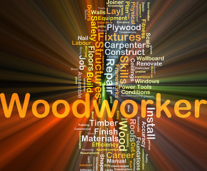 Image showing Woodworker background concept glowing