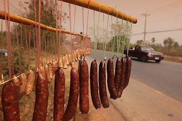 Image showing ASIA THAILAND ISAN KHORAT SAUSAGE SHOP