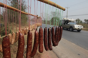 Image showing ASIA THAILAND ISAN KHORAT SAUSAGE SHOP