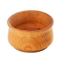 Image showing Wooden bowl on white background