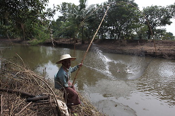 Image showing ASIA THAILAND ISAN KHORAT PEOPLE FISHING
