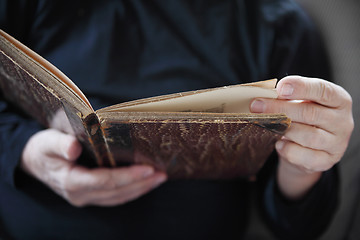 Image showing man with vintage book