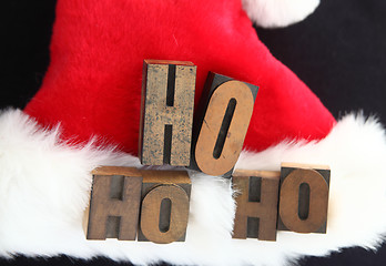 Image showing Santa hat ho ho ho	