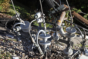 Image showing power pole fallen in accident	