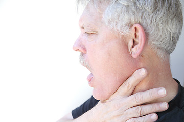 Image showing Man has trouble breathing.