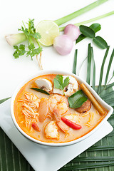 Image showing Thai Tom Yum Soup with Shrimp