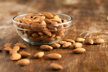 Image showing Bowl of Organic Raw Almonds