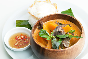 Image showing Pumpkin Red Curry with Beef