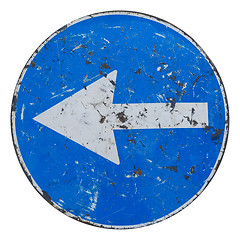 Image showing Keep left sign isolated