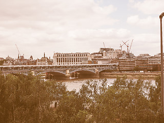 Image showing Retro looking Blackfriars bridge in London