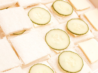 Image showing Retro looking Cucumber sandwich