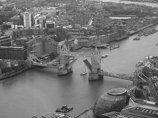 Image showing Black and white Aerial view of London