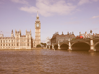 Image showing Retro looking Houses of Parliament in London