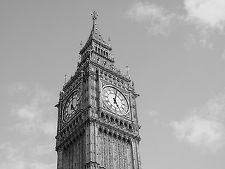 Image showing Black and white Big Ben in London