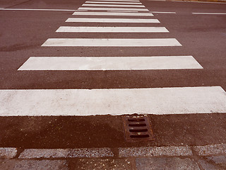 Image showing Retro look Zebra crossing sign