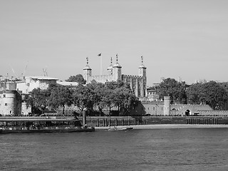 Image showing Black and white Tower of London