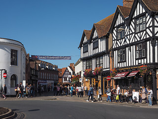 Image showing Tourists visiting Stratford upon Avon