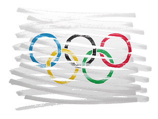 Image showing Flag illustration - Olympic Rings