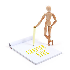 Image showing Wooden mannequin writing - Chapter five