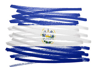 Image showing Flag illustration - El Salvador