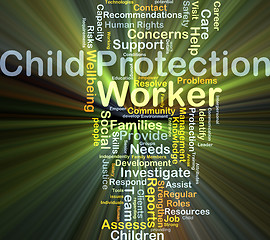 Image showing Child protection worker background concept glowing