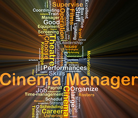 Image showing Cinema manager background concept glowing