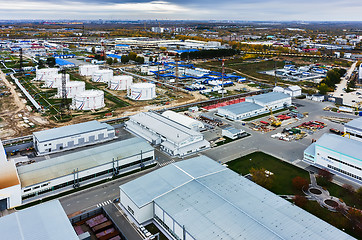 Image showing Aerial view on oil pumping station. Tyumen. Russia