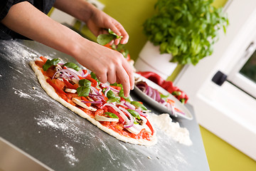 Image showing Pizza Making Detail