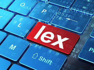 Image showing Law concept: Lex on computer keyboard background
