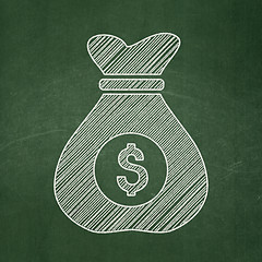 Image showing Finance concept: Money Bag on chalkboard background