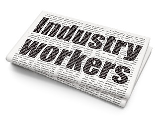 Image showing Manufacuring concept: Industry Workers on Newspaper background