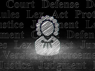 Image showing Law concept: Judge in grunge dark room