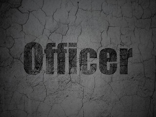 Image showing Law concept: Officer on grunge wall background