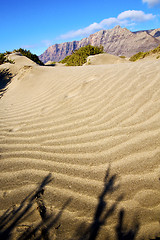 Image showing abstract yellow dune  hil and mountain in the   lanzarote spain 