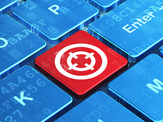 Image showing Business concept: Target on computer keyboard background