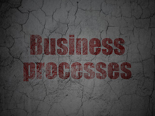 Image showing Business concept: Business Processes on grunge wall background