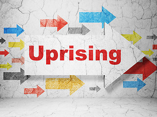 Image showing Politics concept: arrow with Uprising on grunge wall background