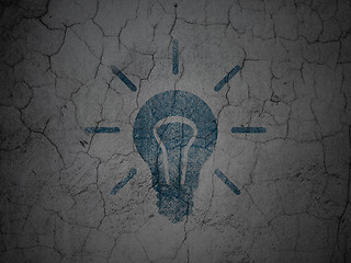 Image showing Business concept: Light Bulb on grunge wall background